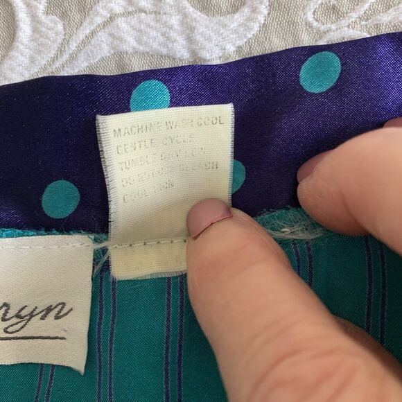 Kathryn Robe Women S Turquoise Purple Stipe Polka Dot Kimono Loungewear Fairy - Picture 4 of 11